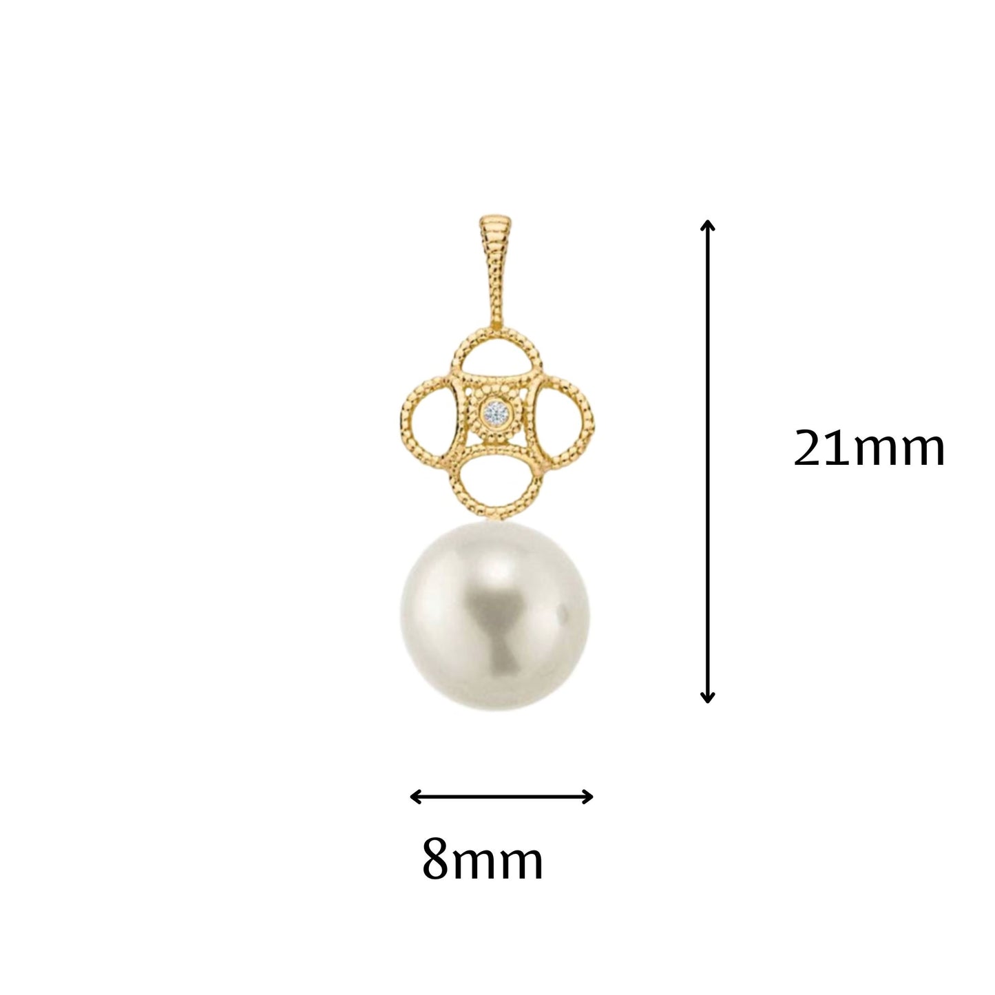 Zivka Diamond and Pearl Pendant
