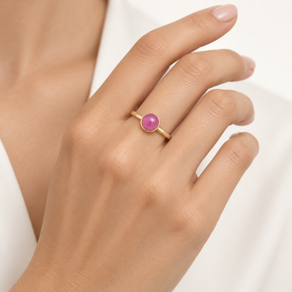 Elena Ruby Ring - Gold