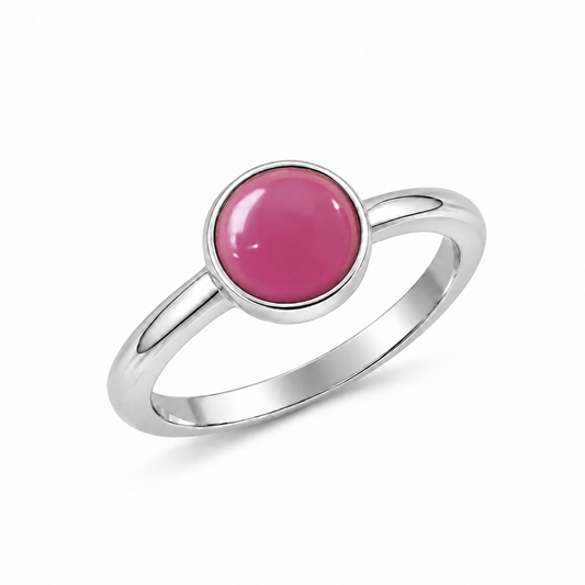Elena Ruby Ring - Silver
