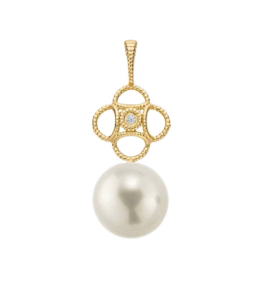 Zivka Diamond and Pearl Pendant
