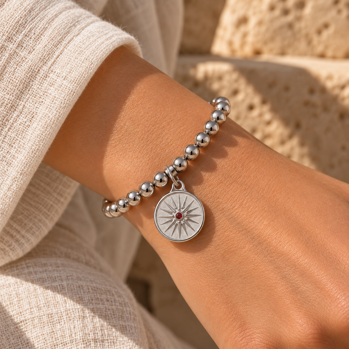 Sfera Stretch - Sun Bracelet - Silver