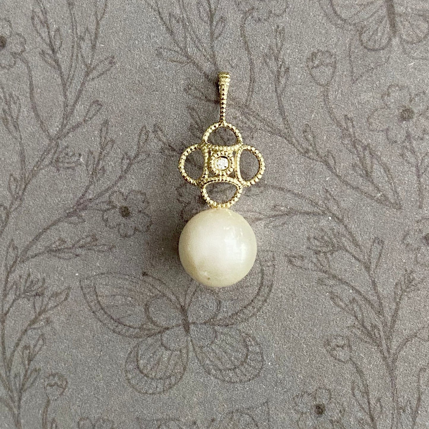 Zivka Diamond and Pearl Pendant