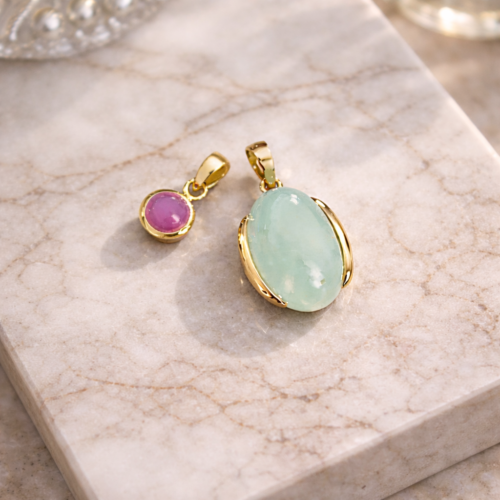 Macedonian Green Opal Pendants
