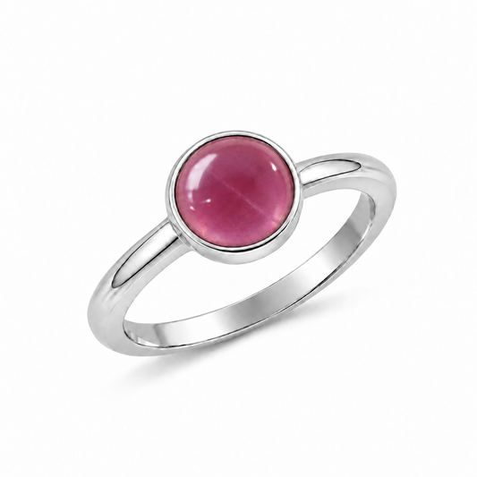 Elena Ruby Ring - Silver