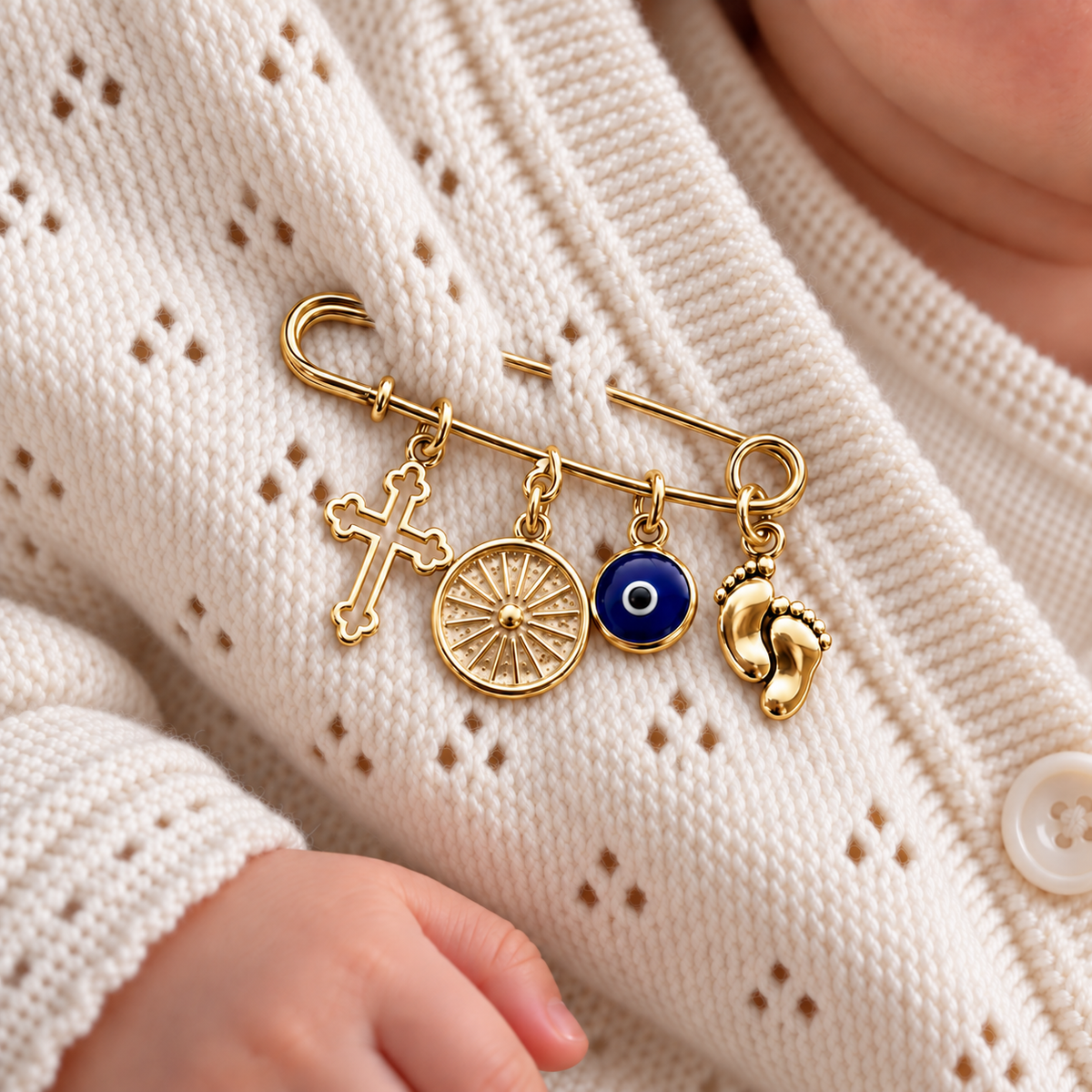Guardian Baby Pin - Vermeil Gold