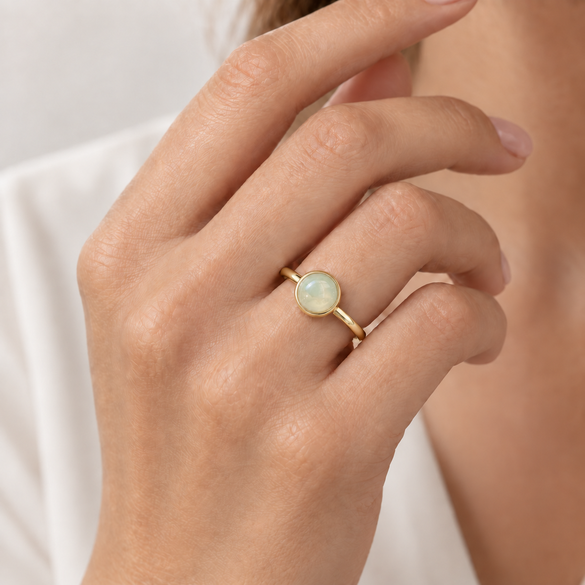 Elena Opal Ring - Gold