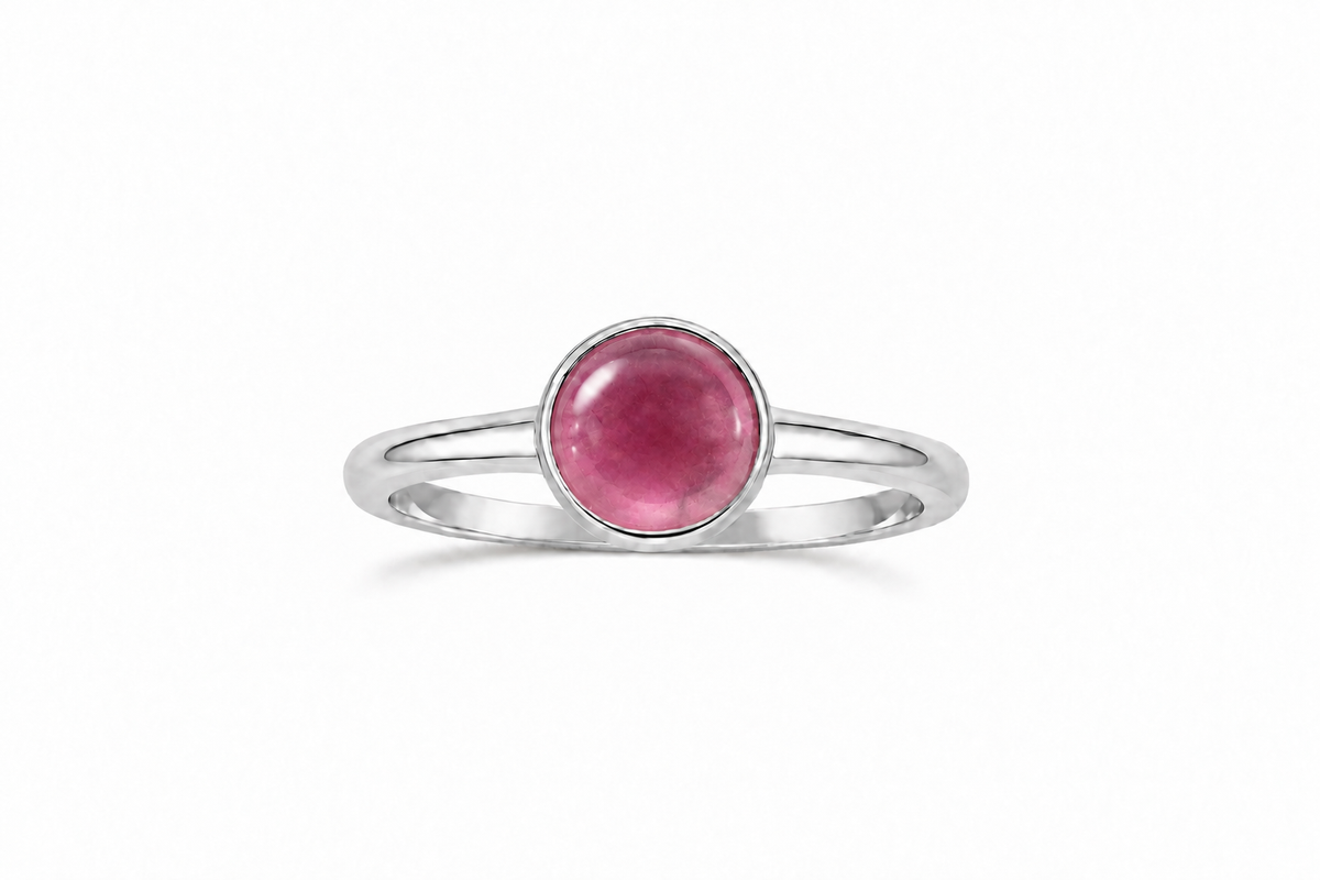 Elena Ruby Ring - Silver