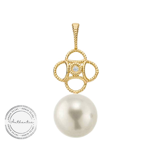 Zivka Diamond and Pearl Pendant