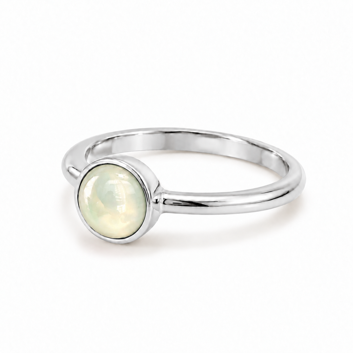 Elena Opal Ring - Silver