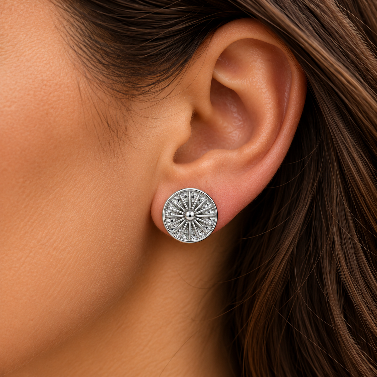 Starburst Earrings - Silver