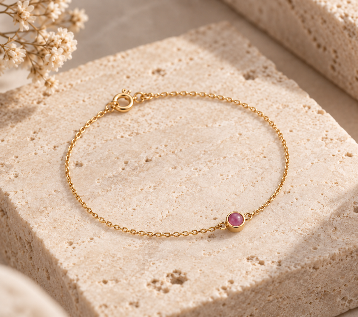 Vineta Ruby Bracelet - Gold